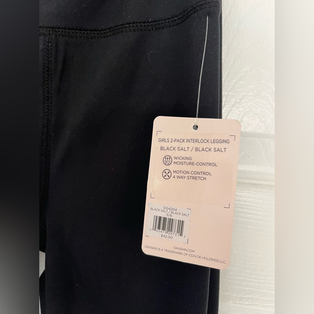 Danskin Girls 5/6 Black Leggings - Picture 2 of 4